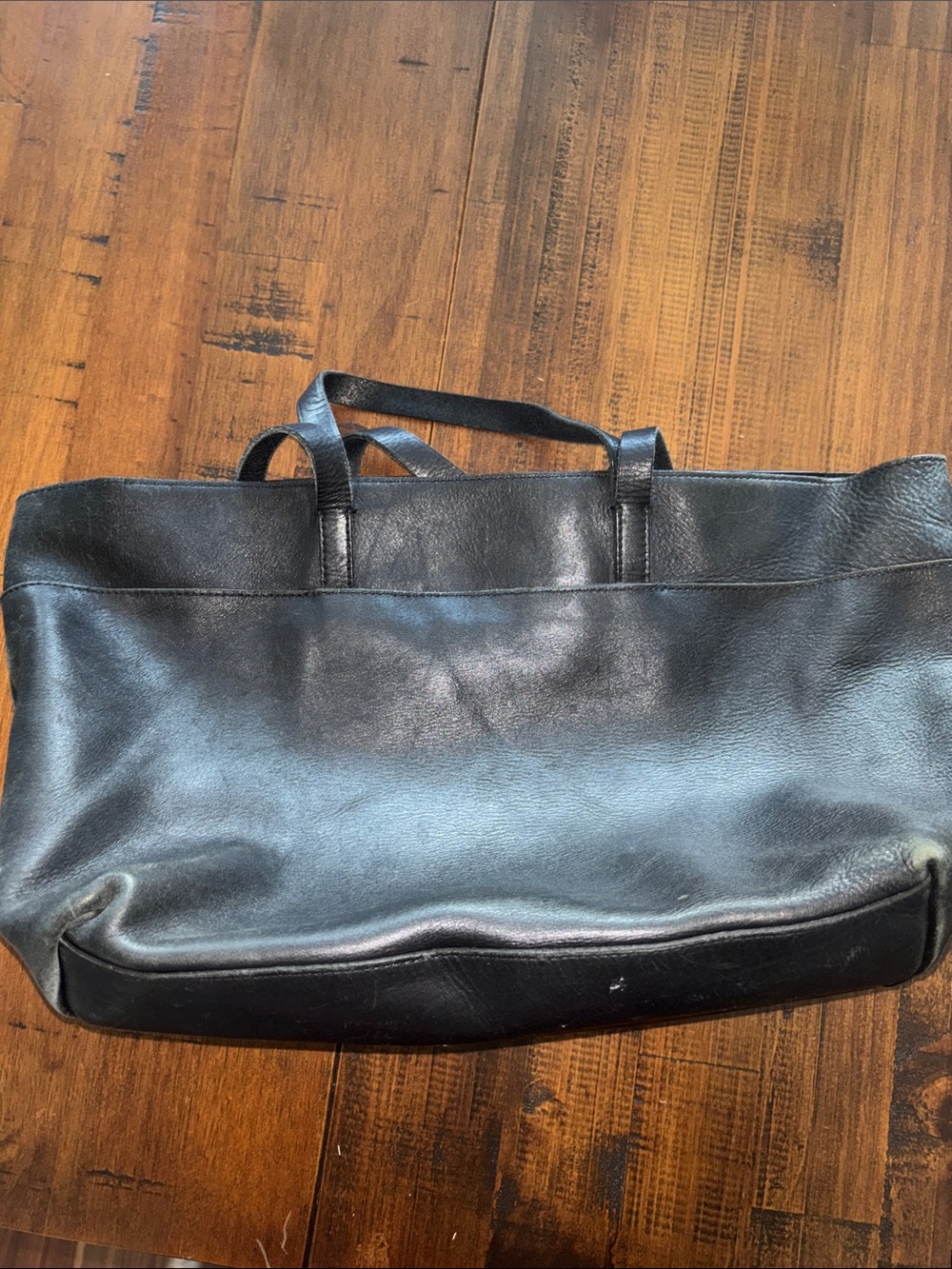 Madewell Black Leather Tote Bag